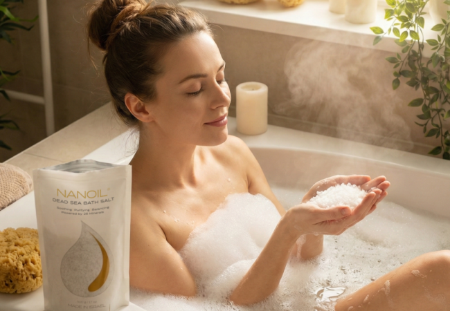 Genopdag hudens naturlig balance med Nanoil badesalt fra det Døde Hav